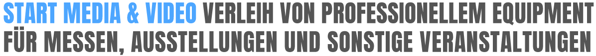 STart Media & Video Verleihservice